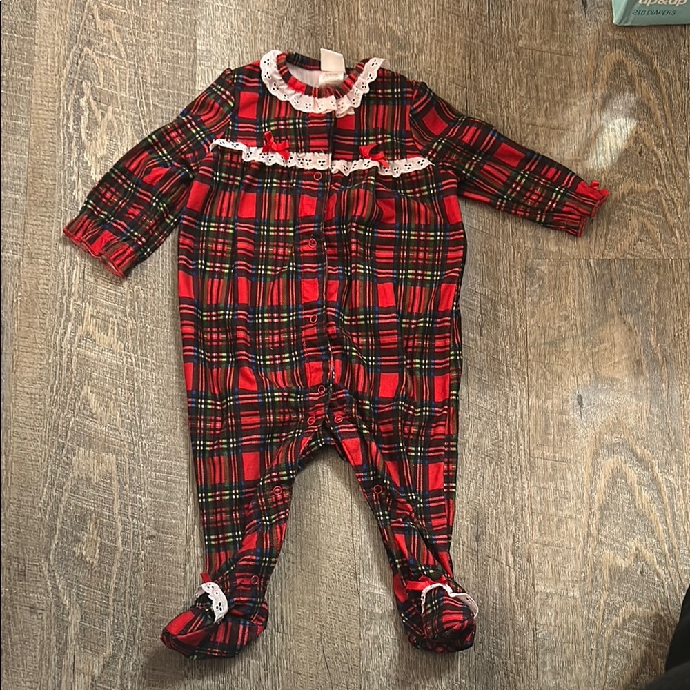 Plaid Red Kids One Piece